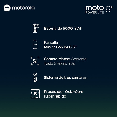 Celular Motorola Moto G8 Power Lite 64gb + 4gb + 5000 Mah