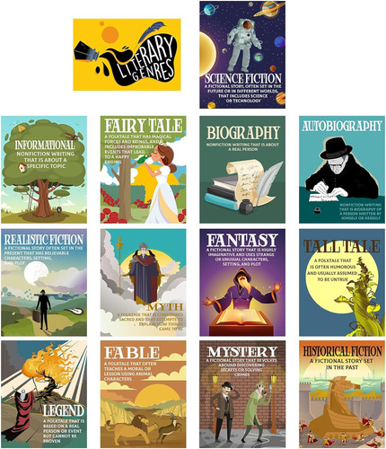 Pósters De Géneros Literarios Conjunto De Tablón De ...
