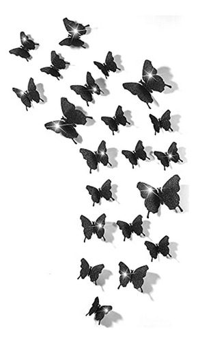 48 Piezas De Mariposas Decoración De Pared Diy Espejo 3d Peg