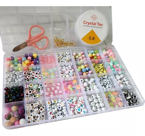 La Casa del Artesano-Set de bijou para armar pulseras con gomitas de  colores x500 unidades en organizador de 17x9.5x2cm