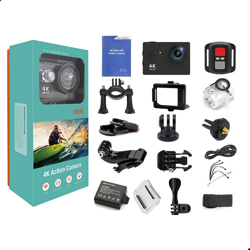 Câmera de ação esportiva Click H9r 4k wifi controle prova dágua Moto cor preto