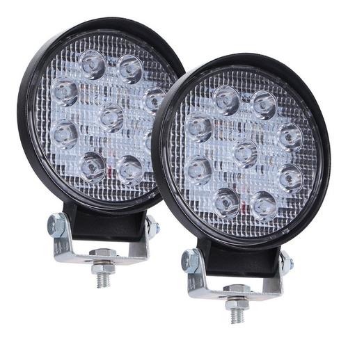 Pack 2 Foco Led Neblinero 27w Redondos 9 Led