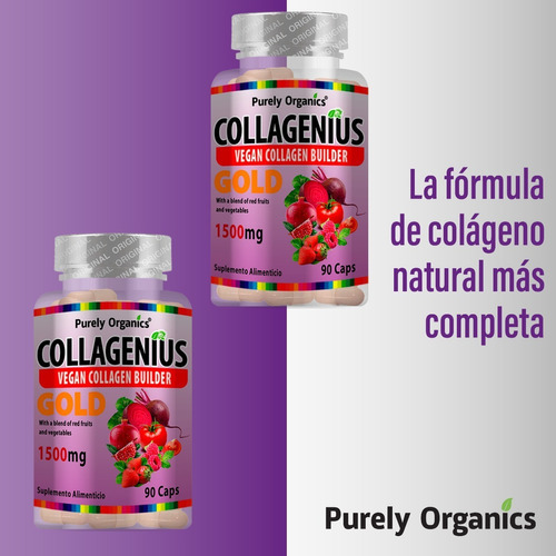 Combo 2 Collagenius-constructor De Colágeno Vegano 90 Caps Sabor Sin Sabor