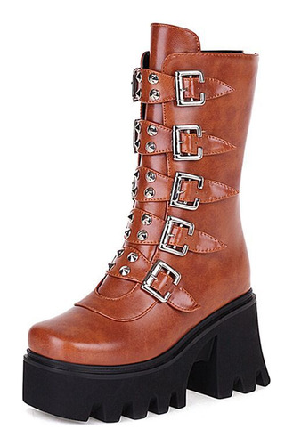 Botas De Plataforma Estilo Punk, Estilo Gótico, Modelo De Di