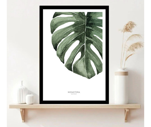 Cuadro Nordico Hojas Monstera Botanica Moderno 