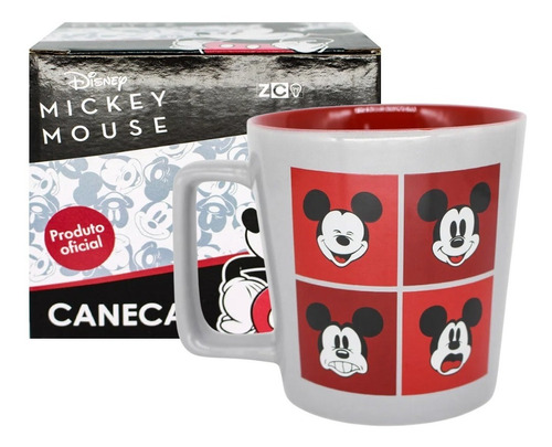 Caneca Buck 400ml Mickey Mouse Expressões Disney Original