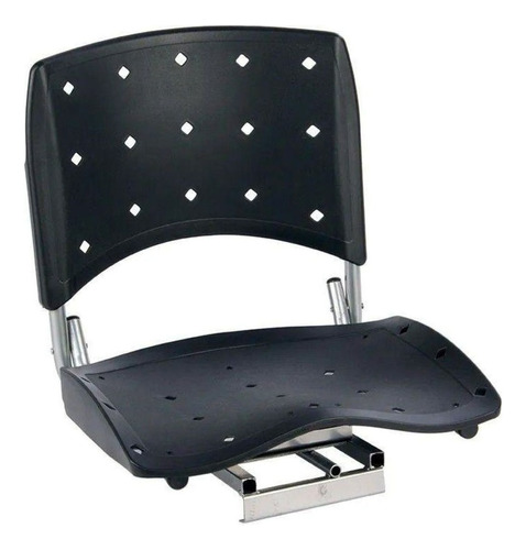 Cadeira P/ Barco Giratória E Dobrável C/ Assento Pvc Preto