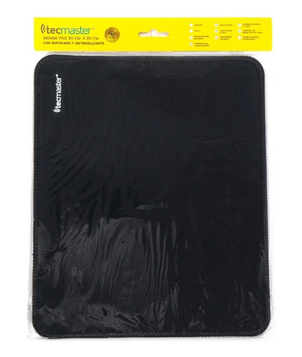 Mouse Pad Tecmaster 30×25 Cm Base Antideslizante Negro