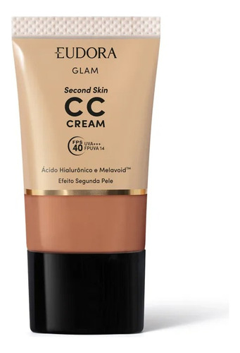 Base de maquiagem cc cream Glam CC Cream Second skin CC Cream Eudora Glam Second Skin Cor 85 30ml tom 85  -  30mL 47g