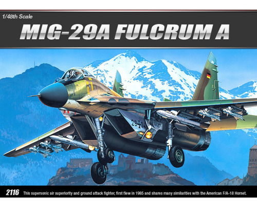 Imagem 3 de 5 de Plastimodelismo Academy Caça Mig-29a Fulcrum 1/48