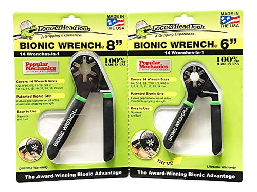 Logger Head Tools 2-pcs 14-in-1 Bionic Adjustable Wrenc...