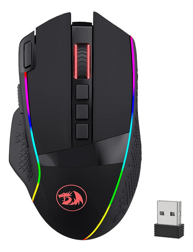 Mouse Inalambrico Ergonomico Retroiluminado Rgb 9 Botones