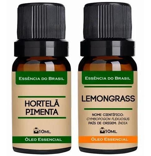 Kit 2 Óleos Essenciais 10ml - Menta Piperita + Lemongrass