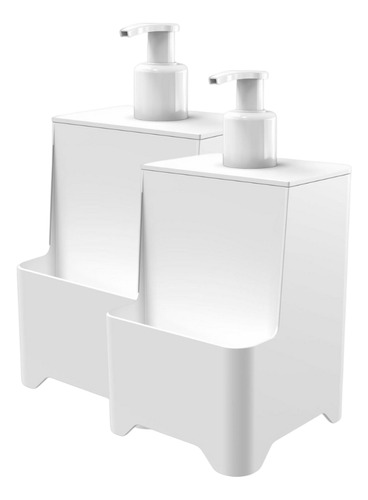 Kit 2x Dispenser Para Detergente Esponja Smile 650ml Branco