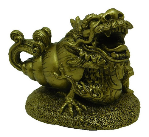 Imagen 1 de 1 de Figura De Dragon Con Cuerno De La Abundancia Feng Shui Nuevo