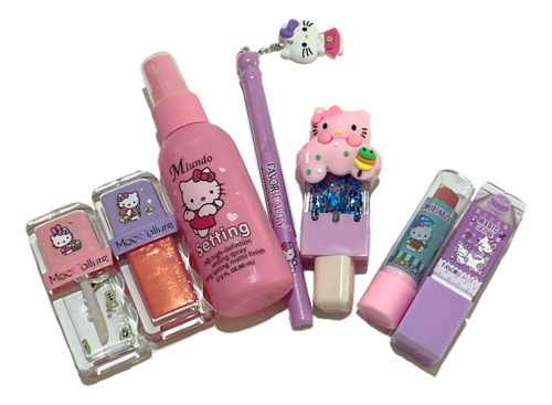 Paquete De Maquillaje Hello Kitty Vaso Con Cosméticos Mujer