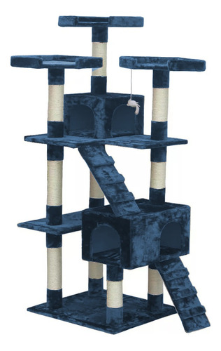 Torre Para Gatos Rascador Nido 4 Niveles Xl Felpa Y Sisal 