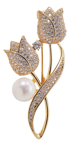 2 Broches De Diamantes De Imitación, Broche De Tulipán,