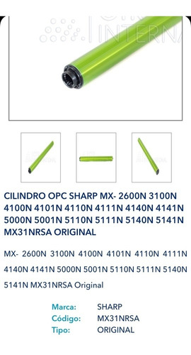 Cilindro Sharp Drum Mx 4111 Mx 5141 Mx 4101 Mx 2600 