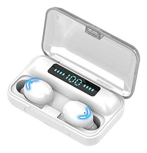 Auricular Inalámbrico Bluetooth F9-5 Tws Blanco Tactil Led 