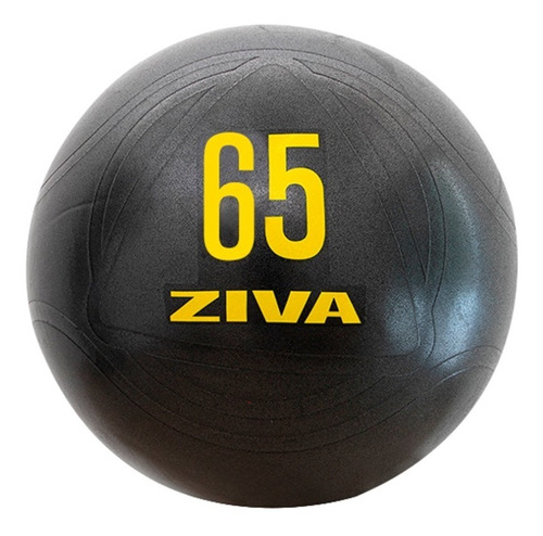 Pelota De Ejercicio 65cm Ziva Essentials Color Negro