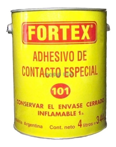 Cemento De Contacto Adhesivo Fortex 101 X 4 Litros