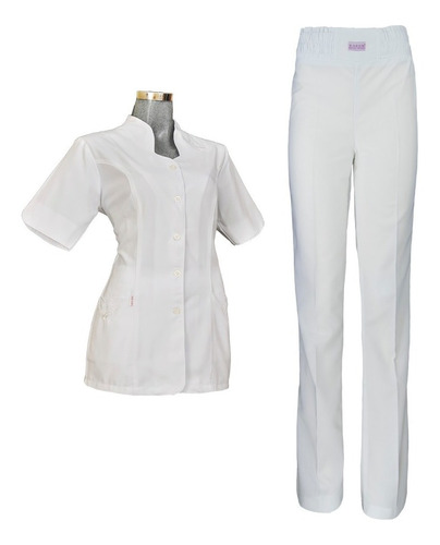 Uniforme De Enfermería Filipina Y Pantalón Blanco Para Dama