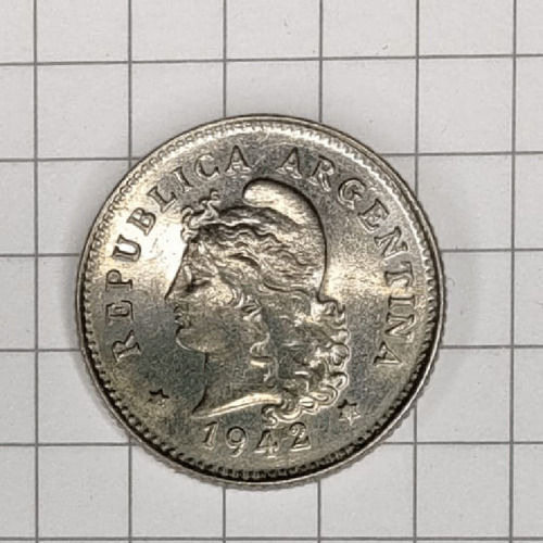 Moneda Niquel 1942 10 Centavos Argentina