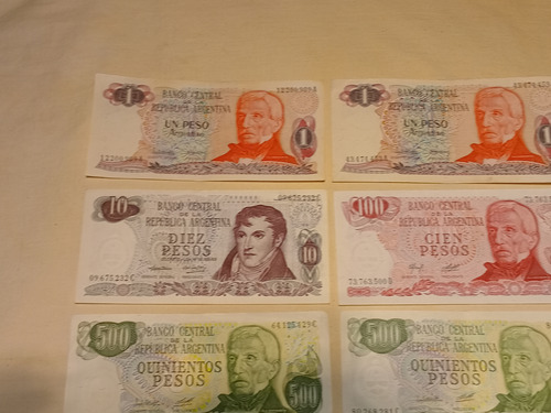 Billetes De Argentina Antiguos Peso Y Pesos Ley X 8 Sc Sc-