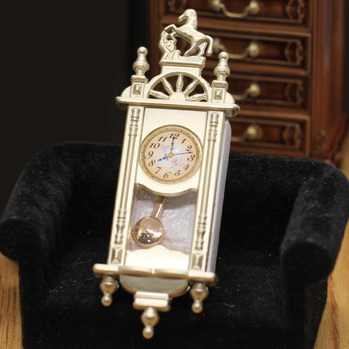 Reloj De Pared Para Casa De Muñecas 1:12, Reloj Beige