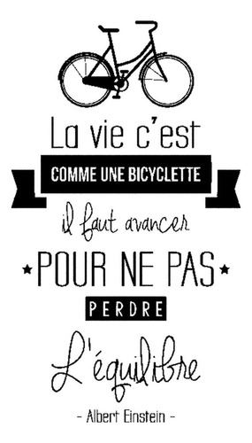Vinilo Decorativo Frase Francés Vida Como Montar Bicicleta