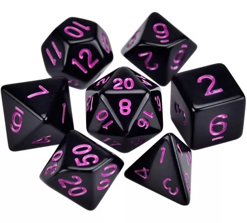 Kit de Dados de Tabuleiro RPG 7 unidades Set Jogos D&d D4 D6 D8 D10 D12 D20