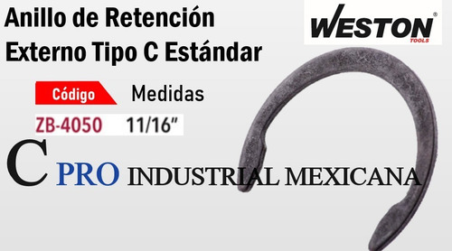 50 Anillos De Retención Externo 11/16 C-68st Pa P