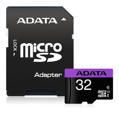 Memoria Micro Sd 32gb Adata Cl-10 Con Adaptador Morada Full