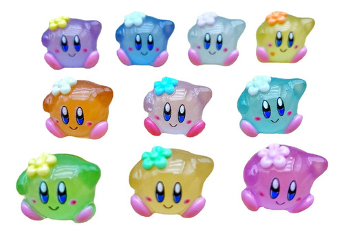 Set 6 Figuras Luminosas Kirby  2x2cm