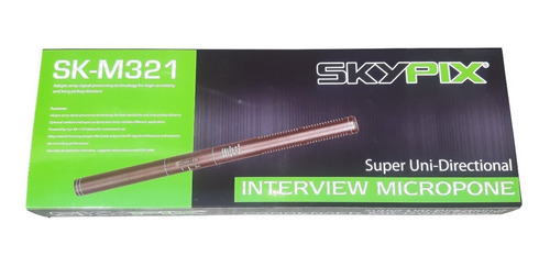 Microfone Direcional Shotgun Skypix 321a Condensador Coral