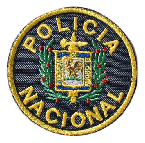 Parche Bordado Velcro Policia Nacional Azul Y Negro