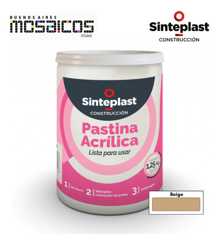 Sinteplast Pastina Acrilica Beige 1.25 Kg. Lista Para Usar