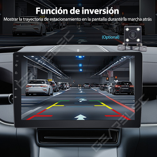 Gearelec Autoestéreo 1 Din 9 Pulgadas 4+32gb Estéreo Pantalla Carplay Android Auto Wifi Bluetooth Gps Fm Con Cámara Arnés Rca Usb Admite Subwoofer Y Amplificador