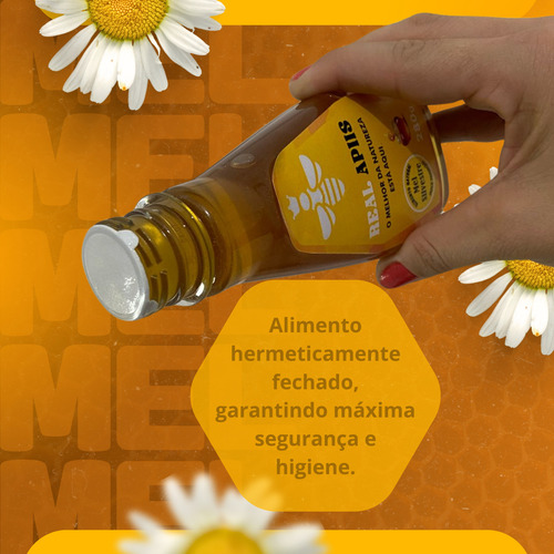 Mel líquido Real Apiis Mel natural orgânico silvestre en bisnaga sem glúten