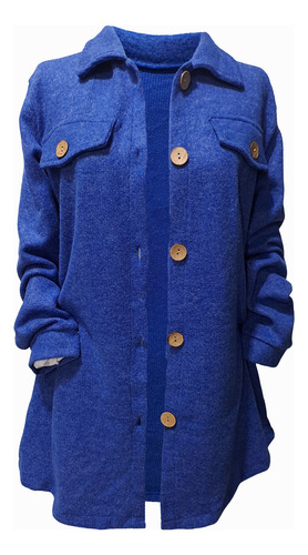 Camisaco Saco Camisa Cardigan Lanilla Frizada Elastizada