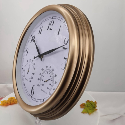 Reloj De Pared Exterior Con Termómetro E Higrómetro De 15