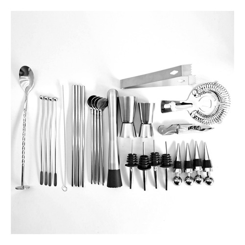 Kit Bar Cocktail Set Boston Coctelera Para Hacer Bebidas 30