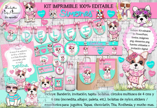 Kit Imprimible Candy Bar Simones 100% Editable