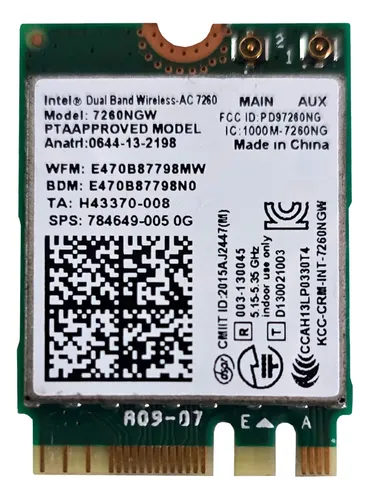 Placa Wifi Intel Wireless 7260 2.4 Ghz7260ngw