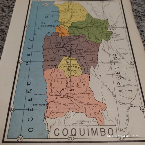 Mapa Provincia De Coquimbo - Oscar Kaplan - 1973