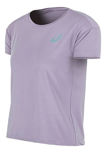 Remera Asics Running Mujer M Print Violeta Cli