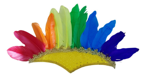 Tocado De Plumas Indias, Diadema De Plumas, Multicolor