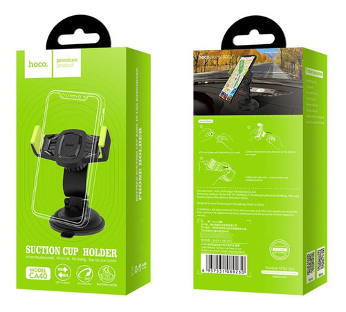 Imagem 3 de 6 de Suporte Veicular Magnético Hoco Ca40 Para Painel/vidro Preto