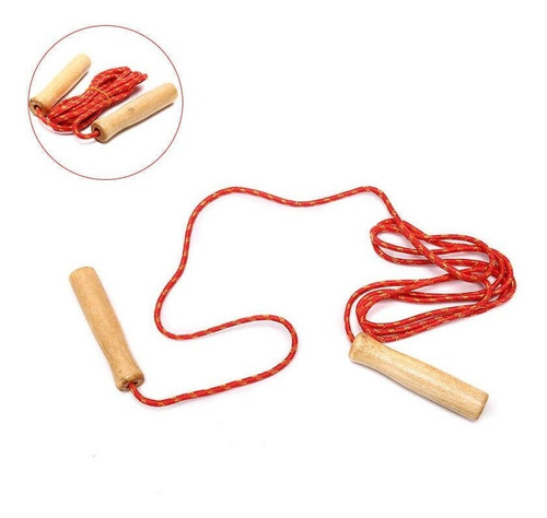 Imagen 3 de 6 de Cuerda Para Saltar Mango De Madera Cardio Deporte / Lhua